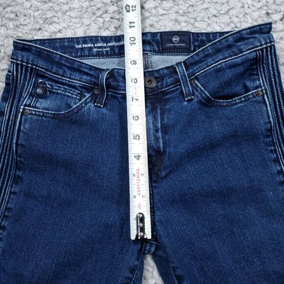 AG Adriano Goldschmied Prima Ankle Pintucked Cigarette Stretch Jeans Size 27 - Picture 12 of 13